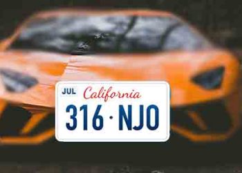 캘리포니아, 차량 번호판 전면과 후면 모두 부착 필수