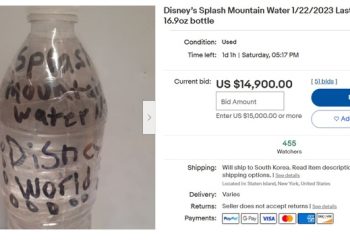 디즈니 놀이기구서 뜬 ‘한정판 물’, 1만 5천달러  올라와