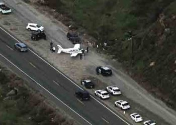 “아찔했던 새해 첫 날” 온 가족 태운 비행기, 도로 위 비상착륙