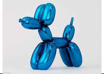 미 대표 조각가 쿤스 작품 ‘파란 풍선 개’ 전시 중 파손