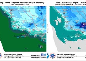남가주 한파, 기온 28도까지 급강하..강풍 동반