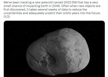 NASA 발견 새 행성 2023DW “지구충돌 가능성은 희박”