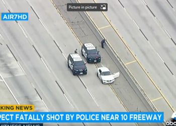 10번 프리웨이 총격전, 강도용의자 사살…양방향 차단, 교통대란
