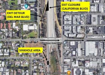 710번 프리웨이 대형 싱크홀 일부 폐쇄
