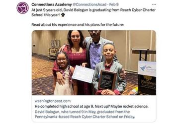 9살 대학생 화제…고교졸업 후 칼리지수업 온라인수강