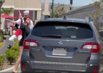 발렌시아 인앤아웃 드라이브스루서 차량 간 난동(영상)