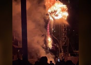 디즈니 랜드 ‘불 뿜는 용’, 공연 중 자기 불태워 전소(영상)