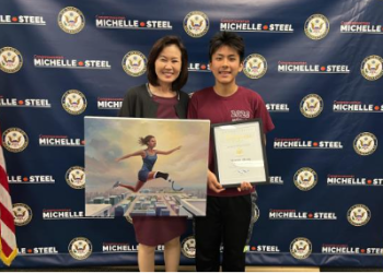 미셸 스틸 의원, 미술대회 입상자 시상..수상작 의사당 전시