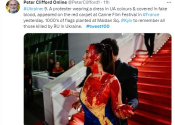 드레스 피범벅…칸 영화제 레드카펫 ‘발칵’