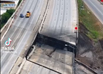 95번 프리웨이 붕괴..대형유조차 화재 원인, 수천톤 상판 무너져(영상)