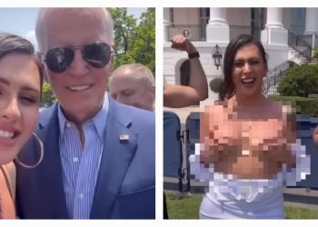 바이든 만난 트렌스젠더 상의 탈의…백악관 “더 이상 초대 안해”