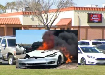 테슬라 차량 화재 참사, 3명 사망∙1명 중태…초등학교 주차장