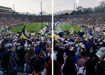 LA 갤럭시 경기 구름 떼 관중, 8만명 운집…미 프로축구 경기 최다기록