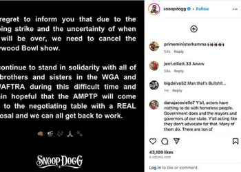 할리웃볼 공연 전격 취소..스눕독 “파업 중 작가, 배우들과 연대”