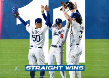 패배를 잊었다…다저스, 파죽의 11연승 질주