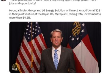 현대차·LG, 조지아에 20억달러 투자…주 역사상 최대 규모