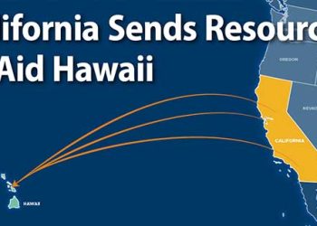 하와이 산불 실종자 수색, 캘리포니아 구조팀 가세