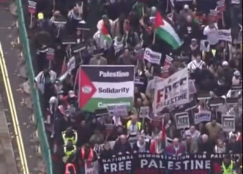 팔레스타인 지지 시위 전세계 확산…런던서만 10만명 모여(영상)