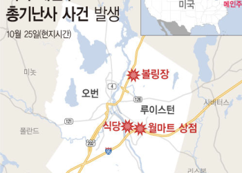 [3보] 메인주 월마트 매장, 주점 식당 등 3곳서 총기난사(그래픽)