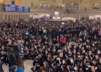 뉴욕서 대규모 반전시위 “즉각 휴전”….수백여명 체포(영상)