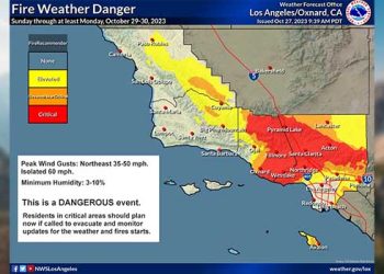 남가주 산불 시즌 시작…35마일 강풍주의보, 주말 산불경보 발령