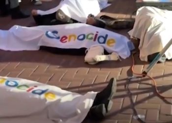 “이스라엘에 기술제공 중단하라” 샌프란 구글 본사 시위(영상)