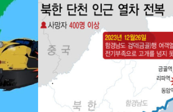 북한 단천서  열차전복 400명 이상 사망..열차7량 골짜기 추락