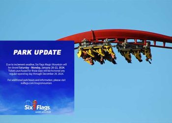 매직마운틴, 비오는 주말 사흘간 폐쇄