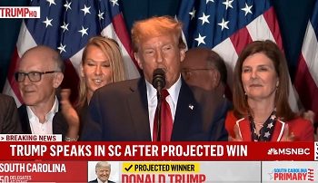 (1보)트럼프, 사우스 캐롤라이나 21.5P압승..헤일리 참패(영상)