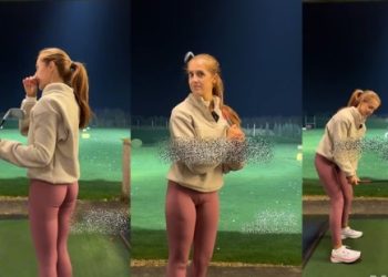 여성 프로골퍼에 훈수 둔 남성 “나 20년 쳤어”(영상)