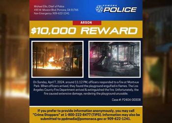 포모나 어린이 놀이터 화재…방화범에 1만달러 현상금