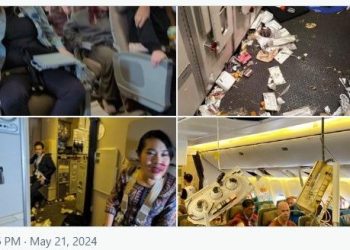 난기류 만난 싱가포르 여객기,  54m 고도 급강하했다.