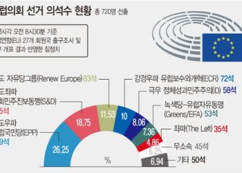 유럽의회 선거, 극우약진 속 EPP 189석 1위 예상(표)