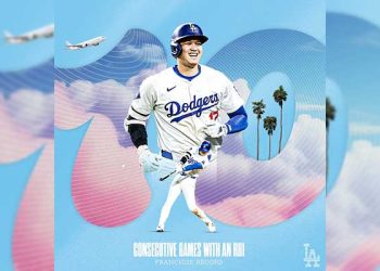 오타니, 25호포…10경기 연속 타점 신기록