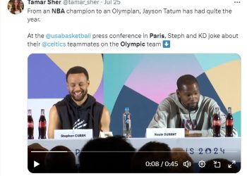 파리에 뜬 ‘드림팀’…NBA 커리·듀랜트, 출격 준비 완료(영상)