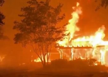 “85명 참사 ‘캠프 산불’ 악몽 떠올라”  파크 산불, 걷잡을 수 없이 확산 …LA시 넓이 잿더미