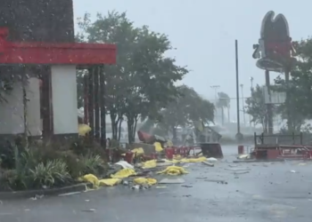 허리케인 데비, 물 폭탄…27만 가구 단전, 6명 사망
