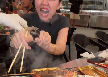 훠궈 먹다 갯가재에 공격 당해(영상)