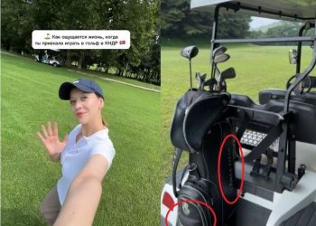 평양서 골프 치는 러시아 여성…골프채는 ‘한국산’