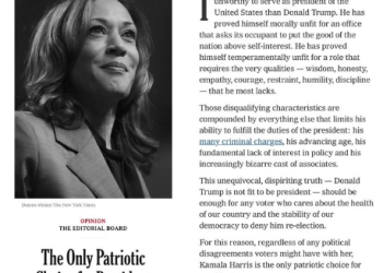 NYT,  “해리스, 유일한 애국적 선택” … 공식 지지 선언