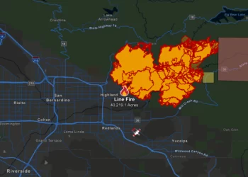 방화로 시작 ‘라인 산불’, 25일째 불길 못잡아 … 4만에이커 초토화