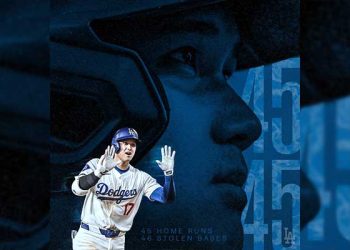 오타니 45호 홈런… 전인미답  50-50 눈 앞에