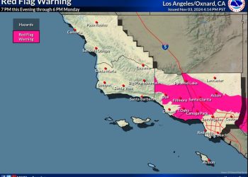 시속 80마일 산타아나 강풍, 레드플랙 경보 …16만가구 정전가능