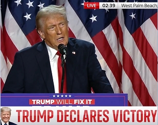 트럼프 집권 2기 시대 개막 …선거인단 300석 이상 전망도