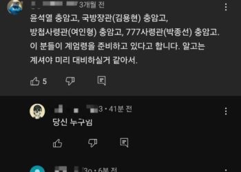 3개월전 계엄령 예고한 충암고 유튜브 댓글 화제