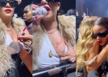 머라이어캐리, 후배 가수 가슴에 빨간색 ‘사인’ 화제