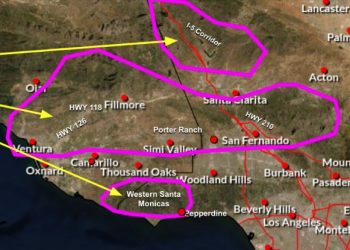 이번 주 또 70마일 강풍 예고, 산불 폭발적 확산 우려 … 5번, 118번, 210번 Fwy 라인 극도 위험