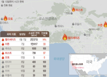 산불사망자 25명, 13명 실종상태 …이튼산불 희생자 많아