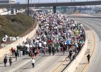 LA 도심 프리웨이 점거시위 이틀 째 … 강제해산,  충돌우려(영상)