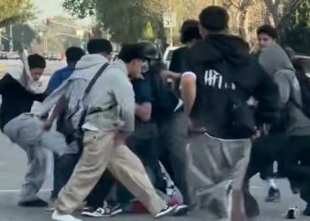 대낮 대로변에서 10대 20여명에게 집단폭행 당해(영상)